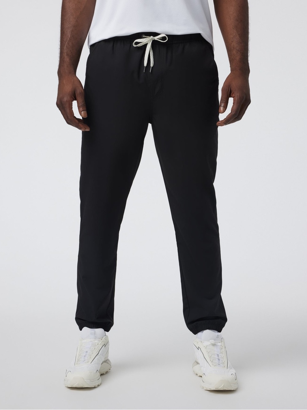 Vuori Black Joggers with Contrast Drawstring and lined shorts 32” waist Medium